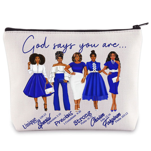 WZMPA Sorority ZPB Cosmetic Makeup Bag Finer Women Gift God Says You Are Sorority Makeup Zipper Pouch Bag Zeta Paraphernalia (God Says ZPB) WZMPA Sorority ZPB Cosmetic Makeup Bag Finer Women Gift God Says You Are Sorority Makeup Zipper Pouch Bag Zeta Paraphernalia (God Says ZPB)