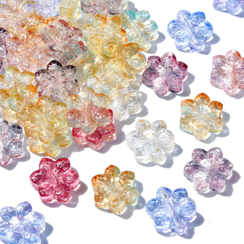 LiQunSweet 100 PCs Handmade Lampwork Glass Crystal Beads Colorful Christmas Snowflake Loose Spacer Beads for DIY Jewelry Making Bracelets Earrings LiQunSweet 100 PCs Handmade Lampwork Glass Crystal Beads Colorful Christmas Snowflake Loose Spacer Beads for DIY Jewelry Making Bracelets Earrings
