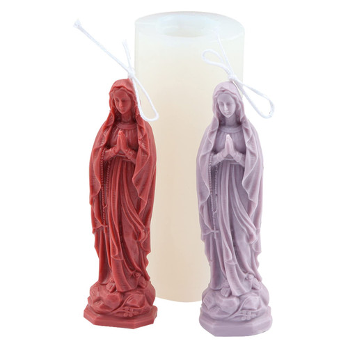LSLEVA 3D Virgin Mary Shape Silicone Candle Molds, DIY Goddess Molds for Candle Making Resin Soap Casting Cake Chocolate, Aroma Gypsum Molds for Home Decor, 5.3" LSLEVA 3D Virgin Mary Shape Silicone Candle Molds, DIY Goddess Molds for Candle Making Resin Soap Casting Cake Chocolate, Aroma Gypsum Molds for Home Decor, 5.3"