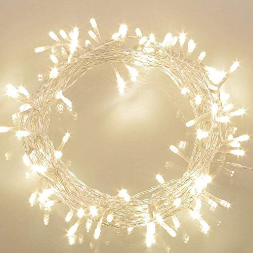 Koopower 36ft 100 LED Battery Operated String Lights with Timer on 11M Outdoor Clear String Lights(8 Modes, IP65 Waterproof, Dimmable, Warm White)