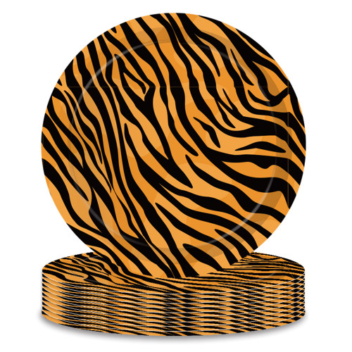7" Tiger Print Party Supplies Tiger Party Plates Dessert Plates Disposable Plates for Baby Shower Jungle Safari Zoo Animal Theme Birthday Party Supplies Pack of 24 7" Tiger Print Party Supplies Tiger Party Plates Dessert Plates Disposable Plates for Baby Shower Jungle Safari Zoo Animal Theme Birthday Party Supplies Pack of 24