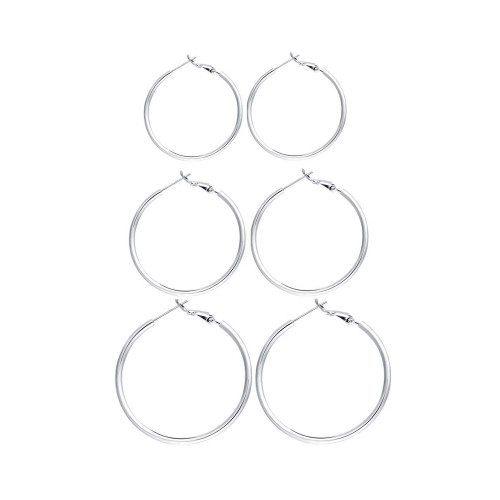 3 Pairs Sterling Silver Hoop Earrings - 14k White Gold Plated Hoop Earrings Big Hoop Earrings Set Silver Hoop Earrings for Women Valentine's Day Gift Jewelry(20MM 30MM 40MM) 3 Pairs Sterling Silver Hoop Earrings - 14k White Gold Plated Hoop Earrings Big Hoop Earrings Set Silver Hoop Earrings for Women Valentine's Day Gift Jewelry(20MM 30MM 40MM)