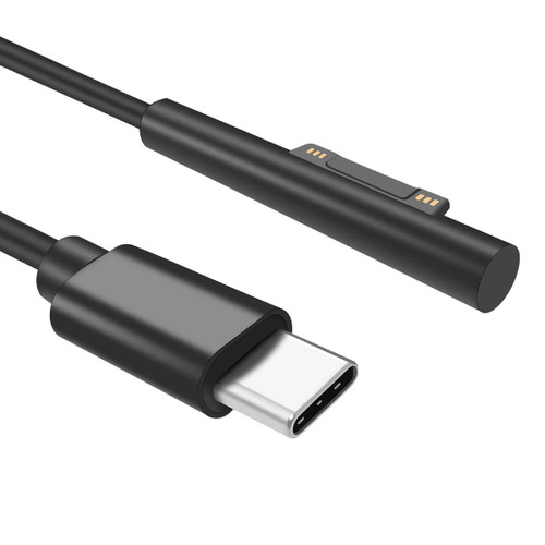 MQDITH Surface Connect to USB C Charging Cable Compatible with Microsoft Surface Pro 7/6/5/4/3, Surface Go 2/1, Surface Laptop 3/2/1, Surface Book1(Black, PVC)