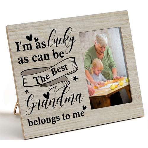 Nana Wood Picture Frame Best Grandma Rustic Wooden Photo Frame for Tabletop or Wall Display (for 4x6 Photo), Grandmother Gift