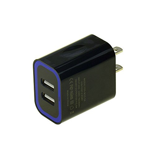 2.4A/12W Dual USB Wall Charger Adapter Plug Compatible iPhone X/8/7/6S/6S Plus, iPad Pro/Air 2/mini2, Samsung Galaxy/Note, LG, Nexus, HTC More-Black 2.4A/12W Dual USB Wall Charger Adapter Plug Compatible iPhone X/8/7/6S/6S Plus, iPad Pro/Air 2/mini2, Samsung Galaxy/Note, LG, Nexus, HTC More-Black