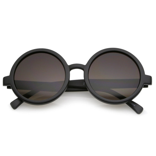 Trendy Round Retro Sunglasses for Women, UV400 Vintage Horn Rimmed Neutral-Colored Lens 52mm (Matte Black/Lavender) Trendy Round Retro Sunglasses for Women, UV400 Vintage Horn Rimmed Neutral-Colored Lens 52mm (Matte Black/Lavender)