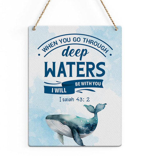 SENJIAN Inspirational Bible Verse Wall Art Christian Room Decor Farmhouse Whale Character Hanging Wall Decor Wood Sign for Home Office Kitchen Church Living Room Bedroom Front Door