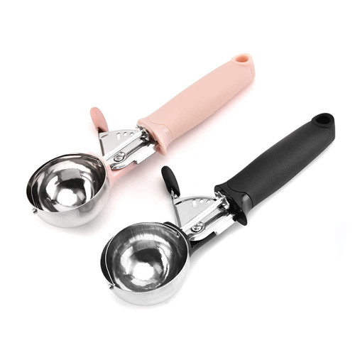 Ice Cream Scoop, Cookie Scoop,Stainless Steel Ice Cream Scooper with Trigger Round, Polishing Cookie Scooper for Baking,Fruit Frozen Yogurt Watermelon Cantaloupe Ice Cream Scoop for Kitchen Tool
