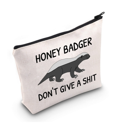 LEVLO Funny Honey Badger Lovers Gifts Honey Badger Don't Give A Shit Makeup Bags Wild Animals Travel Case(Badger Don't Give)