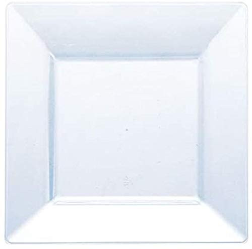 Square Plastic Dinner Plate - 10.75" | Clear | Pack of 10