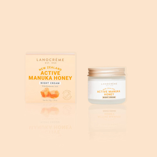 Lanocreme New Zealand Active Manuka Honey Day Cream with Hyaluronic Acid &Vitamin E 1.76 Oz