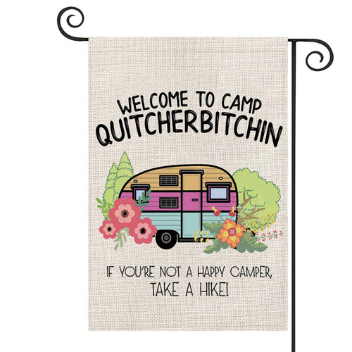 Camping Garden Flag Welcome to Camp Quitcherbitchin Rv Flag for Outdoor Yard House Banner Home Lawn Welcome Decoration (Welcome to Camp Quitcherbitchin) Camping Garden Flag Welcome to Camp Quitcherbitchin Rv Flag for Outdoor Yard House Banner Home Lawn Welcome Decoration (Welcome to Camp Quitcherbitchin)