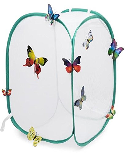 Hyindoor Butterfly Cage, Insect and Butterfly Habitat Terrarium Pop-up 23.6 Inches Tall (White)