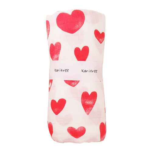 Karitree Baby Muslin Swaddle Blanket Unisex Swaddle Wrap Soft Silky Bamboo Muslin Swaddle Blankets Neutral Receiving Blanket for Boys and Girls, Large 47 x 47 inches,