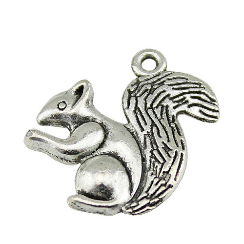 NEWME 25pcs Squirrel Charms Pendant for DIY Jewelry Wholesale Crafting Bracelet and Necklace Making (Antique Silver) NEWME 25pcs Squirrel Charms Pendant for DIY Jewelry Wholesale Crafting Bracelet and Necklace Making (Antique Silver)