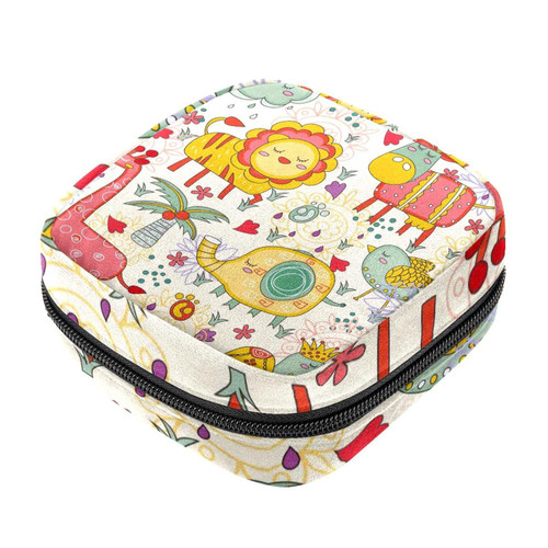 Cute Animals Makeup Bag Zipper Pouch Travel Cosmetic Organizer for Women and Girls