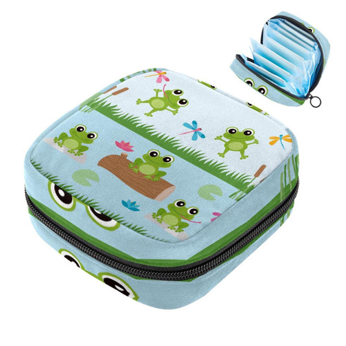 Frog Makeup Bag Zipper Pouch Travel Cosmetic Organizer for Women and Girls