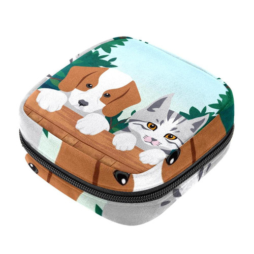 Makeup Bag Cat Dog Animal Cosmetic Bag Makeup Pouch Travel Toiletry Bag Organizer Storage Bag for Women Girls