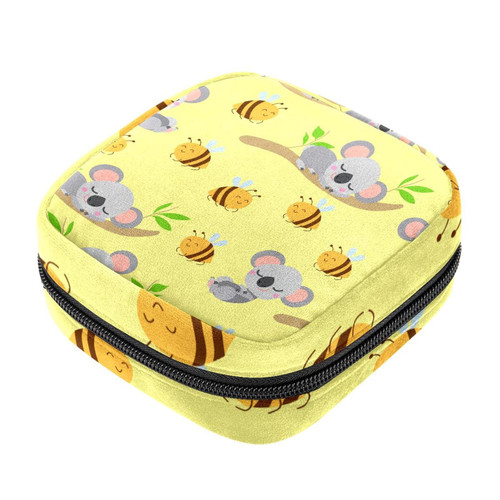 Makeup Bag Cute Koala Bee Cosmetic Bag Makeup Pouch Travel Toiletry Bag Organizer Storage Bag for Women Girls