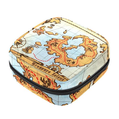 Makeup Bag Old Pirate Map Skull Island Treasure Cosmetic Bag Makeup Pouch Travel Toiletry Bag Organizer Storage Bag for Women Girls Makeup Bag Old Pirate Map Skull Island Treasure Cosmetic Bag Makeup Pouch Travel Toiletry Bag Organizer Storage Bag for Women Girls