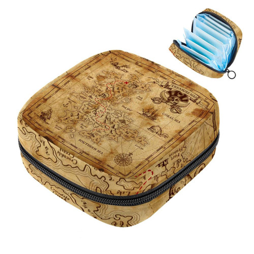 Makeup Bag Pirate Treasure Map Cosmetic Bag Makeup Pouch Travel Toiletry Bag Organizer Storage Bag for Women Girls Makeup Bag Pirate Treasure Map Cosmetic Bag Makeup Pouch Travel Toiletry Bag Organizer Storage Bag for Women Girls