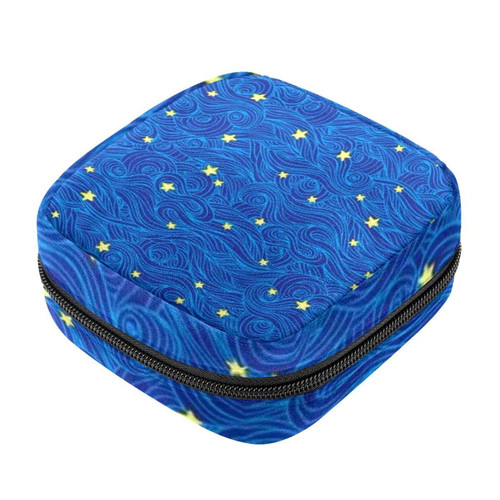 Makeup Bag Stars Blue Starry Sky Cosmetic Bag Makeup Pouch Travel Toiletry Bag Organizer Storage Bag for Women Girls