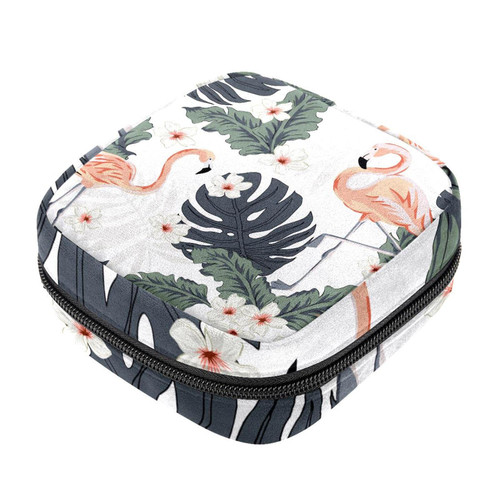 Makeup Bag Tropical Rainforest Flamingo Flower Leaves Cosmetic Bag Makeup Pouch Travel Toiletry Bag Organizer Storage Bag for Women Girls