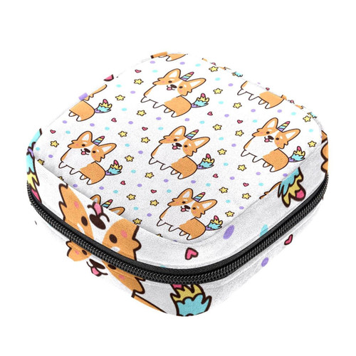 Makeup Bag Welsh Corgi Unicorn Star Heart Cosmetic Bag Makeup Pouch Travel Toiletry Bag Organizer Storage Bag for Women Girls