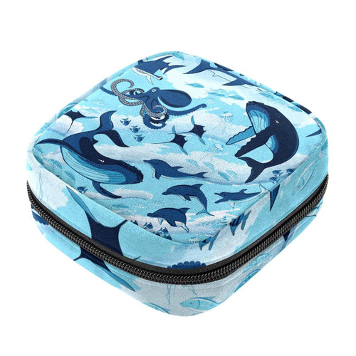 Makeup Bag Ocean Shark Blue Octopus Cosmetic Bag Makeup Pouch Travel Toiletry Bag Organizer Storage Bag for Women Girls Makeup Bag Ocean Shark Blue Octopus Cosmetic Bag Makeup Pouch Travel Toiletry Bag Organizer Storage Bag for Women Girls