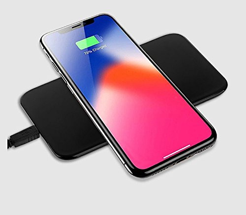 iPhone X Fast Wireless Charger Charging Pad(No AC Adapter) for Samsung Galaxy Note 8 S8 S8 Plus S7 S7 Edge Note 5 S6 Edge Plus, Standard Charge for Apple iPhone X / 8 / 8 Plus
