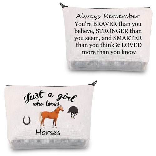 CMNIM Horses Gifts for her Horse Makeup Bag Loves Horses Lover Gifts Horses Cosmetic Bag Zipper Pouch Travel Bag Pencil Case Organizer Storage