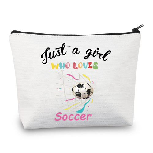 CMNIM Soccer Gift Loves Soccer Makeup Bags Soccer Travel Cosmetic Bag Gift for Soccer Players Fans