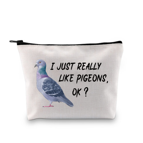 MBMSO Pigeon Lover Gift Makeup Bag I just really Like Pigeons OK Pigeon Cosmetic Bag Funny Pigeon Gifts Zipper Pouch (Like Pigeons bag) MBMSO Pigeon Lover Gift Makeup Bag I just really Like Pigeons OK Pigeon Cosmetic Bag Funny Pigeon Gifts Zipper Pouch (Like Pigeons bag)