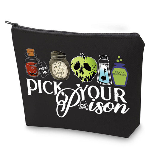 ZJXHPO Halloween Evil Queen Gift Villain Lover Gift Villain Poison Makeup Bag With Zipper Villain Canvas Cosmetic Bag Survival Kit (BL Poison) ZJXHPO Halloween Evil Queen Gift Villain Lover Gift Villain Poison Makeup Bag With Zipper Villain Canvas Cosmetic Bag Survival Kit (BL Poison)