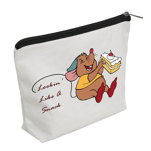 WZJHCL Cartoon Mouse Gus Gus Cosmetic Toiletry Makeup Accessory Bag Fairy Tales Travel Storage Organizer Bag Mouse Lover Survival Kit (like a snack)