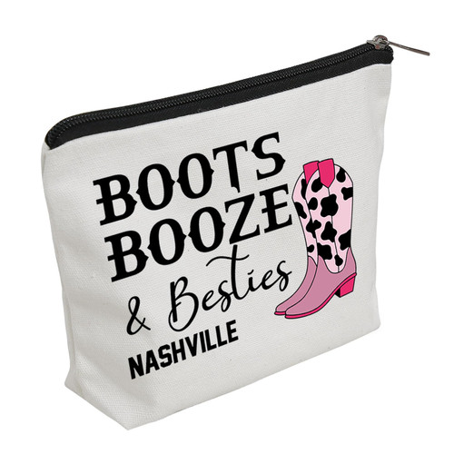 WZJHCL Nashville Trip Travel Case Pouch Bag Nashville Bachelorette Party Hangover Makeup Pouch Wedding Party Gift Boot Booze Besties Nashville Travel Gift (Boot Booze) WZJHCL Nashville Trip Travel Case Pouch Bag Nashville Bachelorette Party Hangover Makeup Pouch Wedding Party Gift Boot Booze Besties Nashville Travel Gift (Boot Booze)