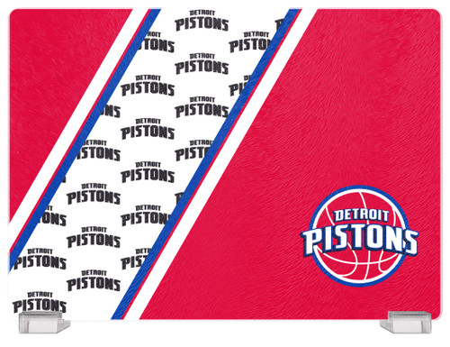 Duck House NBA Detroit Pistons Tempered Glass Cutting Board with Display Stand