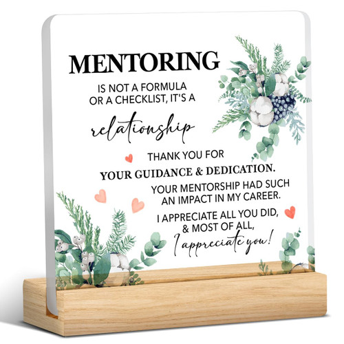 Thank You Mentor Gifts for Boss Teacher Coach Appreciation Gift Mentor Clear Desk Decorative Sign Acrylic Plaque Sign With Wooden Stand 4x4 Inch Home Office Desk Decor Thank You Mentor Gifts for Boss Teacher Coach Appreciation Gift Mentor Clear Desk Decorative Sign Acrylic Plaque Sign With Wooden Stand 4x4 Inch Home Office Desk Decor