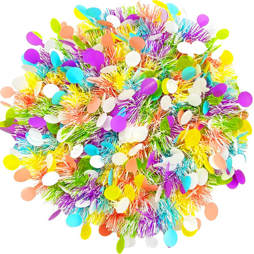Easter Tinsel Garland,40 Feet Metallic Glitter Garlands,Mixed Color Chunky Garlands Hanging Decorations for Easter,Party Decor