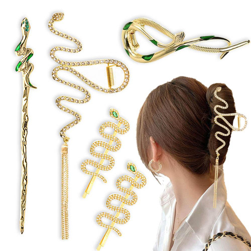 5 Pcs Metal Snake Hair Clips Snake Hair Claw Clips Hairpin Hair Barrettes Hairpin Banana Clips Hair Accessories for Thick Hair for Women Girls Elegant French Hair Clip?Gold? 5 Pcs Metal Snake Hair Clips Snake Hair Claw Clips Hairpin Hair Barrettes Hairpin Banana Clips Hair Accessories for Thick Hair for Women Girls Elegant French Hair Clip?Gold?