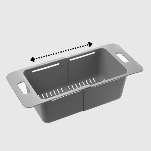 BeyondNice Over The Sink Colander Strainer Basket - Wash Vegetables and Fruits, Drain Cooked Pasta and Dry Dishes - Thicken Extendable Food Strainers and Colanders (Grey,Oversized_Queen)