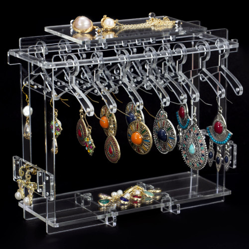 Arazooyi Acrylic Earring Holder Rack With Mini Hangers Ear Stud Holder Jewelry Organizer Storage Cute Earring Display Stand For Women Girls (16 Hanger) Arazooyi Acrylic Earring Holder Rack With Mini Hangers Ear Stud Holder Jewelry Organizer Storage Cute Earring Display Stand For Women Girls (16 Hanger)
