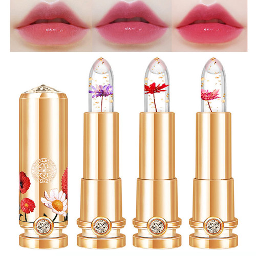 3 Colors Crystal Flower Jelly Lipstick Set,Magic Temperature Color Changing Lip Gloss PH Lipstick Color Changing Jelly Lipstick Waterproof Moisturizer Lip Balm (#1+#2+#3) 3 Colors Crystal Flower Jelly Lipstick Set,Magic Temperature Color Changing Lip Gloss PH Lipstick Color Changing Jelly Lipstick Waterproof Moisturizer Lip Balm (#1+#2+#3)