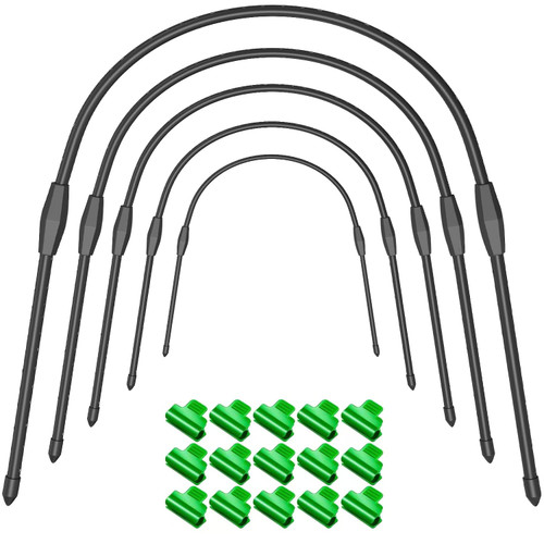 FOTMISHU Garden Hoops for Raised Beds Row Cover, Greenhouse Hoops for Garden Netting, 19.6''x 20'' Rust-Free Garden Tunnel, Reuseable Gardening Supplies for Plants Vegetables (5pcs S 19.6''x 20'')