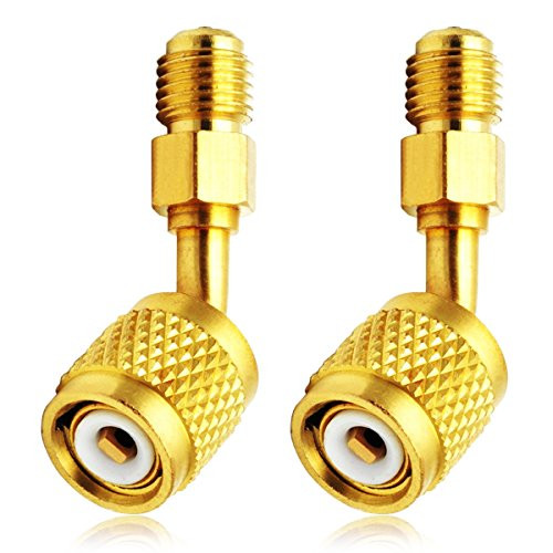 Radracing 5/16" Female SAE to 1/4" Male SAE Swivel Adapter for R410a with Thimble Mini Split HVAC System -2pcs