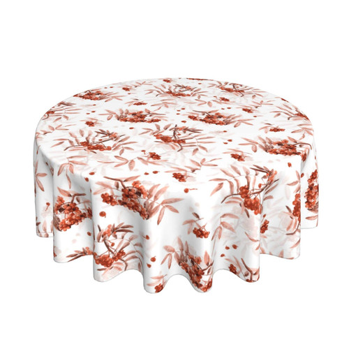 Pzoyubi Autumn Tablecloth Round Tablecloth 60 Inch Washable Reusable Fall Leaf Table Cloth for Holiday Party Dinner Dining Table Decor