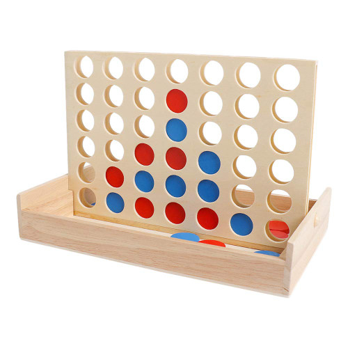 TENGTUNG Wooden 4 in A Row Board Games Line Up 4 Connect Games for Travel Board Games Foldable Classic Family Fun Toy for Kids and Adults