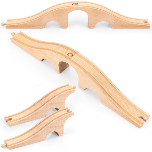 Liliful Wood Train Track Expansion Wooden Train Track Accessories Wooden Train Bridge for Most Major Toy Trains Railway Liliful Wood Train Track Expansion Wooden Train Track Accessories Wooden Train Bridge for Most Major Toy Trains Railway