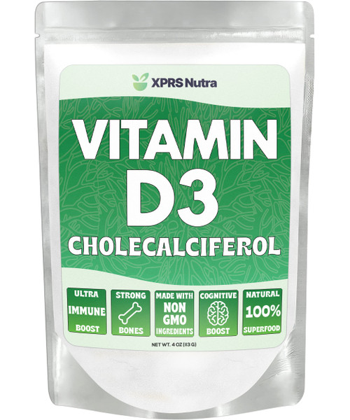 XPRS Nutra Vitamin D3 Powder (Cholecalciferol) - Unflavored VIT D Powder for Bones and Immunity - Vitamin D3 Powder for Muscle Function - Vitamin D Powder Supplements (4 Ounce) XPRS Nutra Vitamin D3 Powder (Cholecalciferol) - Unflavored VIT D Powder for Bones and Immunity - Vitamin D3 Powder for Muscle Function - Vitamin D Powder Supplements (4 Ounce)