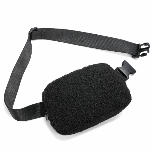 FODOKO Fleece Belt Bag, Sherpa Crossbody Bag Fanny Pack for Women Fashionable Everywhere Waist Bum Bag Pack (Black) FODOKO Fleece Belt Bag, Sherpa Crossbody Bag Fanny Pack for Women Fashionable Everywhere Waist Bum Bag Pack (Black)